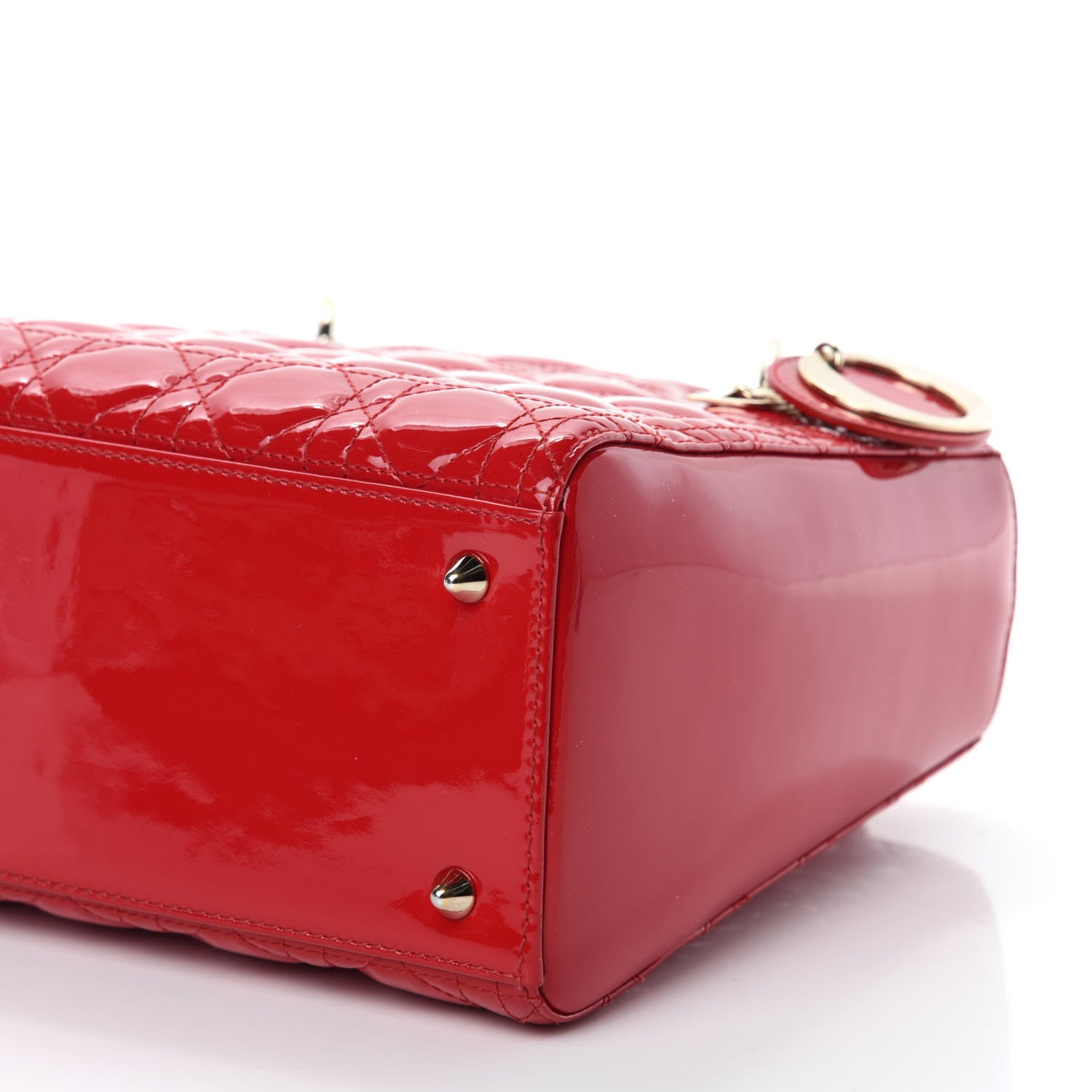 Christian Dior Patent Cannage Medium Lady Dior Red 8 of 11
