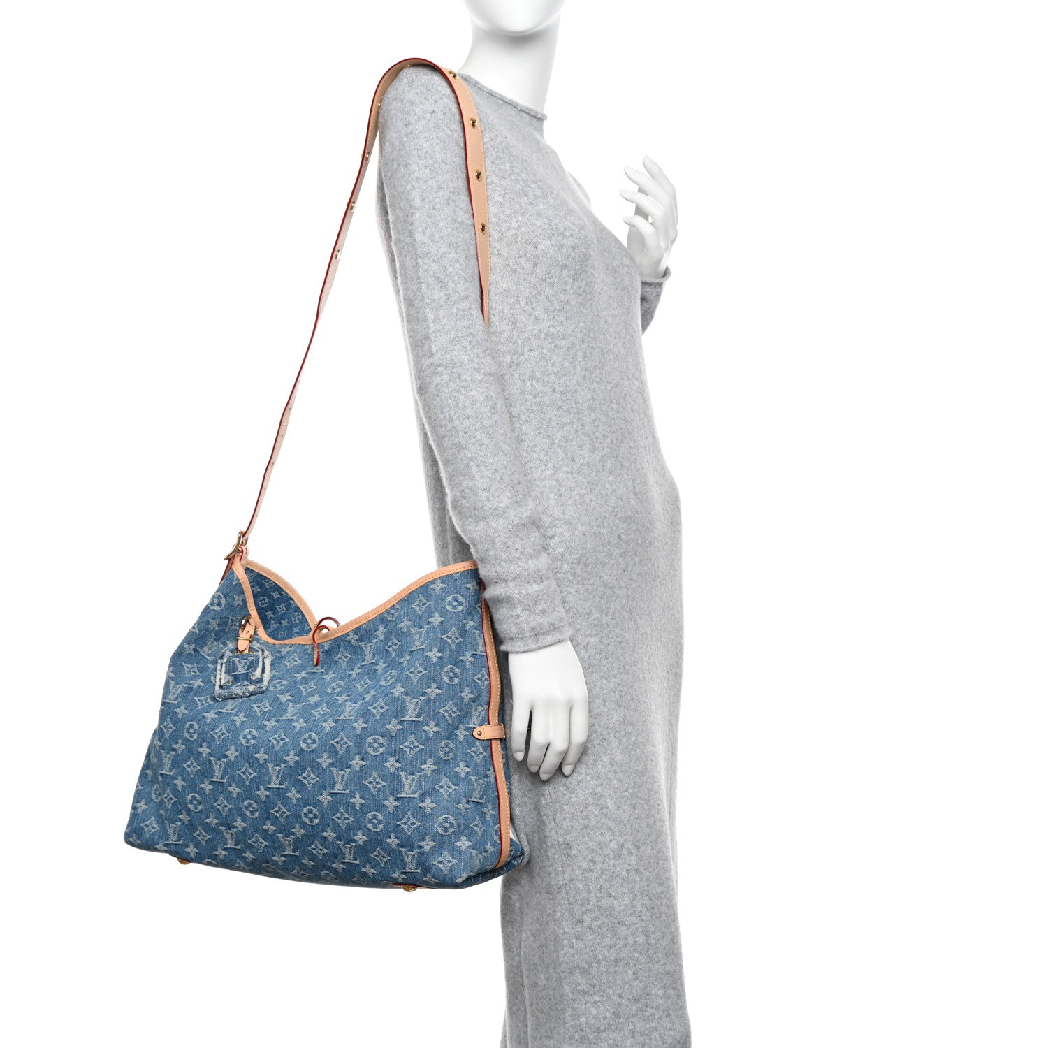 Louis Vuitton Monogram Denim CarryAll MM Blue 2 of 9