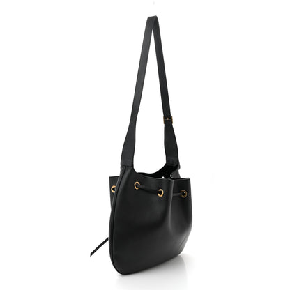 Saint Laurent Smooth Calfskin Paris VII Large Flat Hobo Black 4 of 15