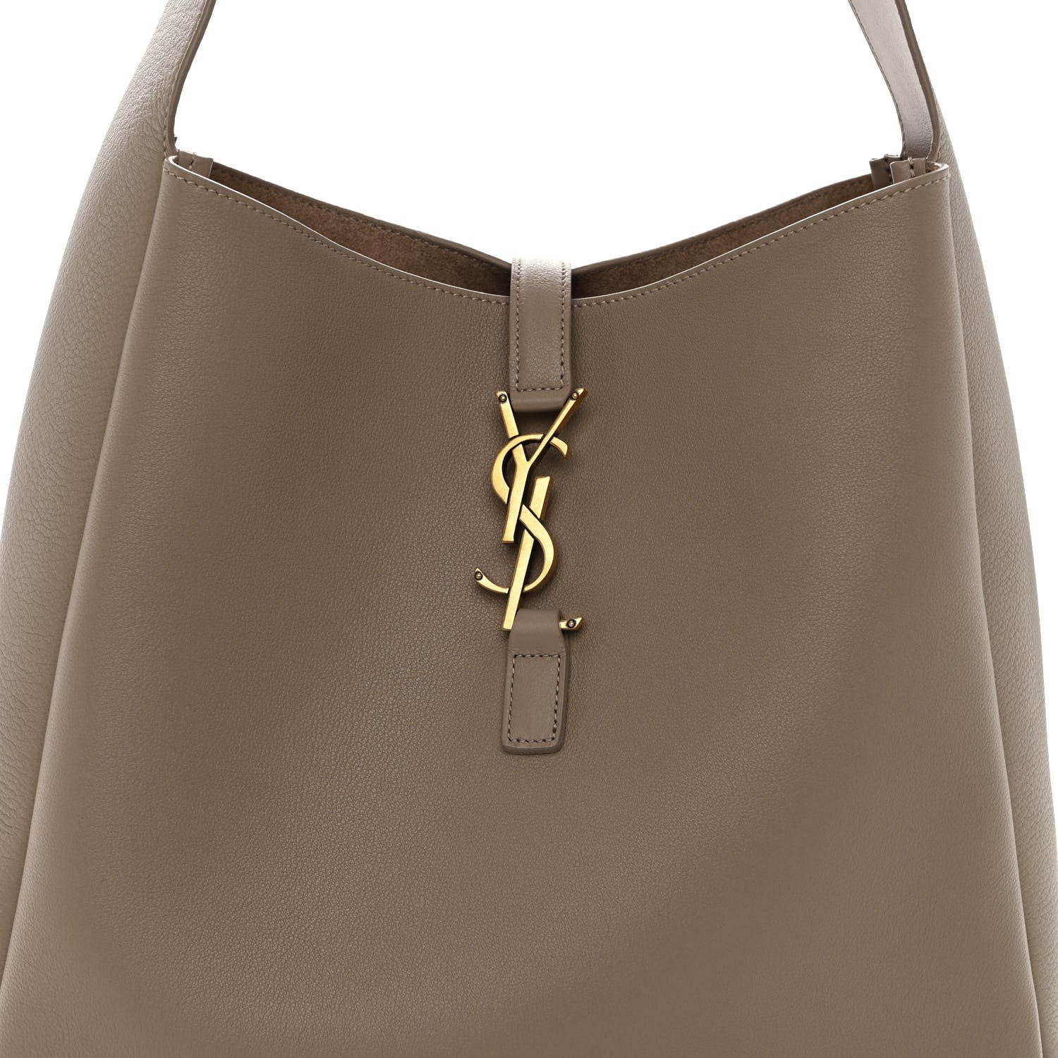 Saint Laurent Smooth Calfskin Large Le 5 A 7 Soft Hobo Dark Beige 7 of 9