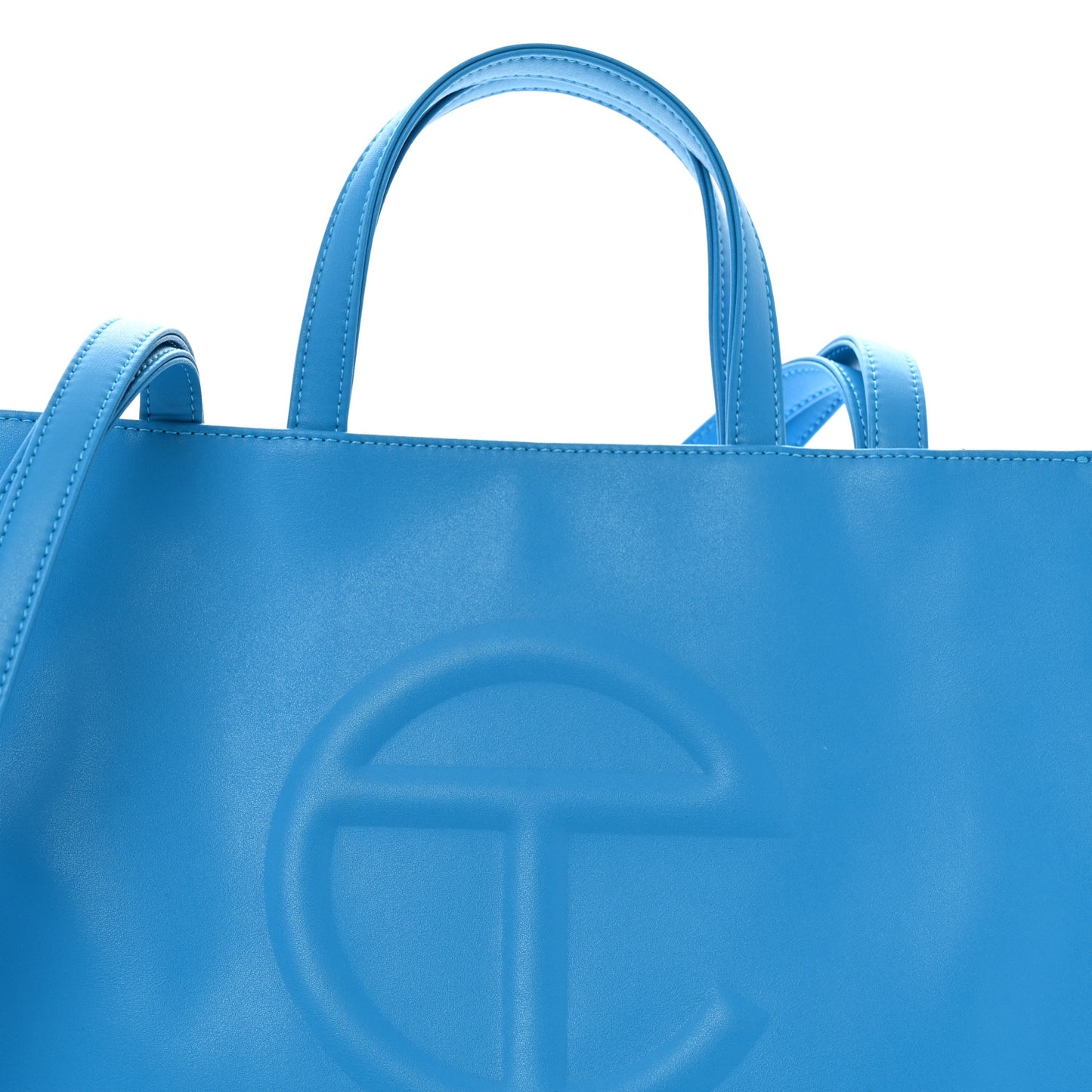 Vegan Leather Medium Shopping Bag Cyan