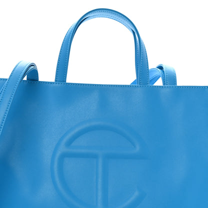 Telfar Vegan Leather Medium Shopping Bag Cyan 8 of 10