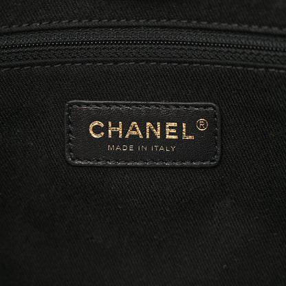 Chanel Mixed Fibers Striped Small Deauville Tote Black 6 of 11