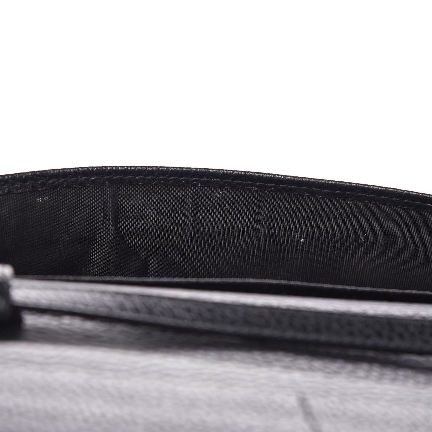 Dollar Calfskin Mini Swing Wallet Bag Black