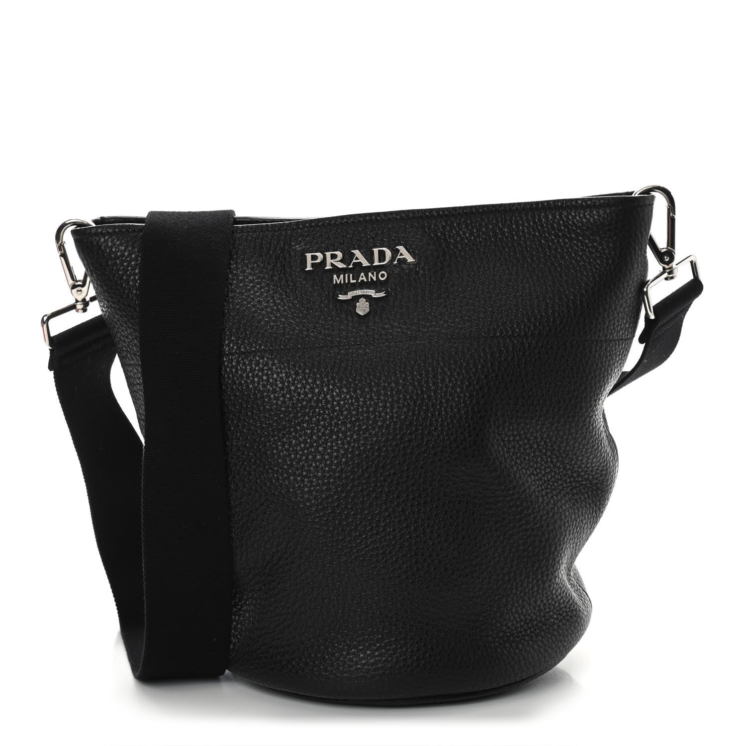 Prada Vitello Daino Bucket Bag Black 1 of 8