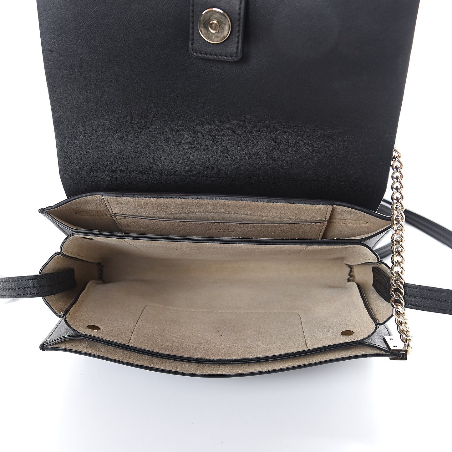 Suede Calfskin Small Faye Shoulder Bag Black