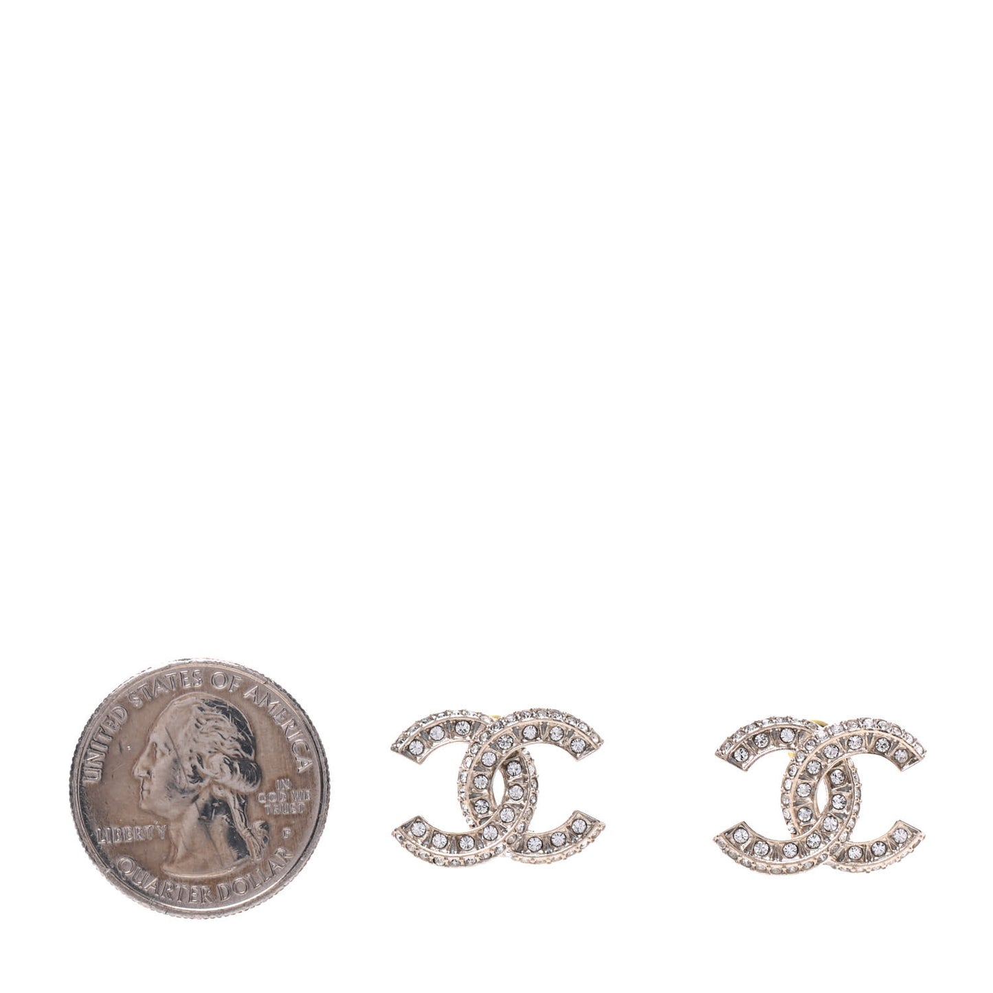 Crystal Timeless CC Earrings Light Gold