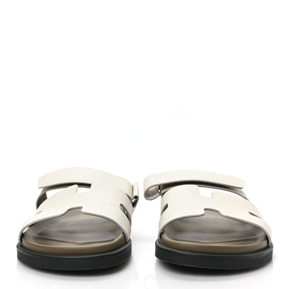 Hermes Epsom Mens Chypre Sandals 43 Beige Glaise Vert Toundra 2 of 8