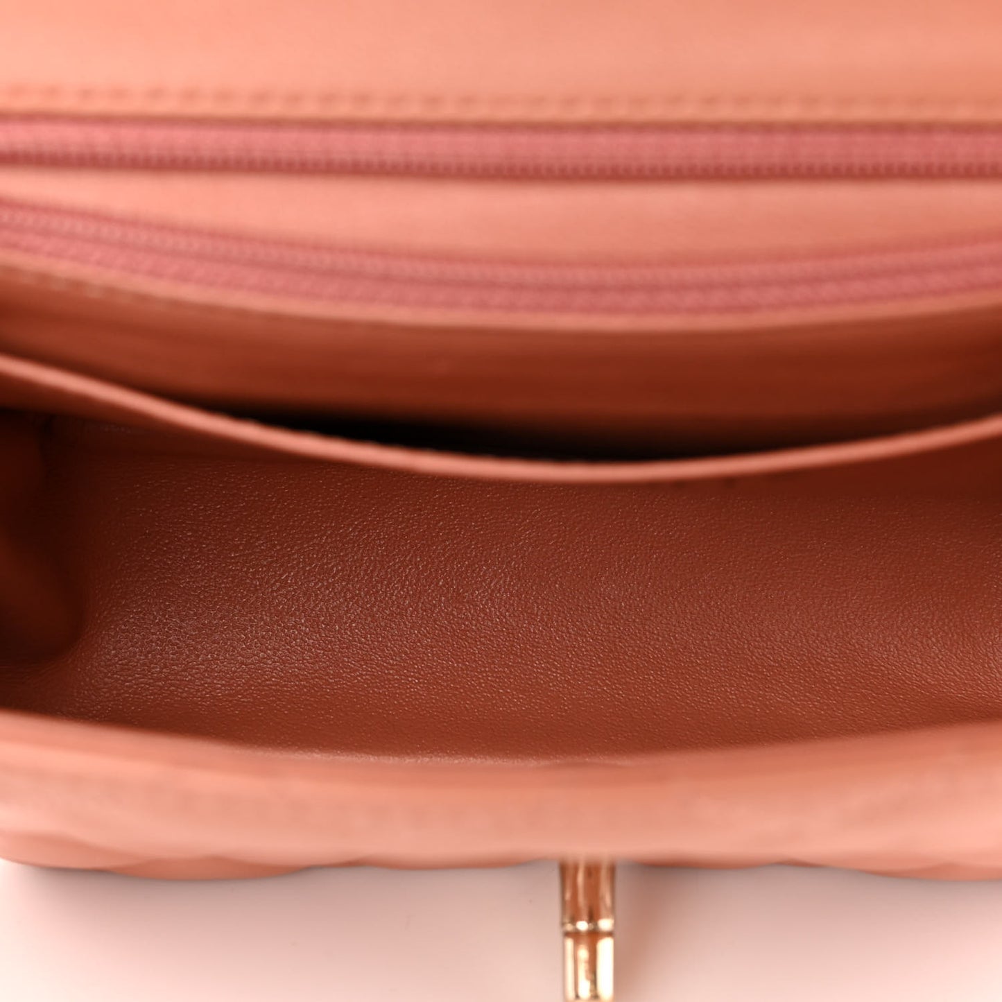 Lambskin Quilted Mini Square Flap Dark Beige