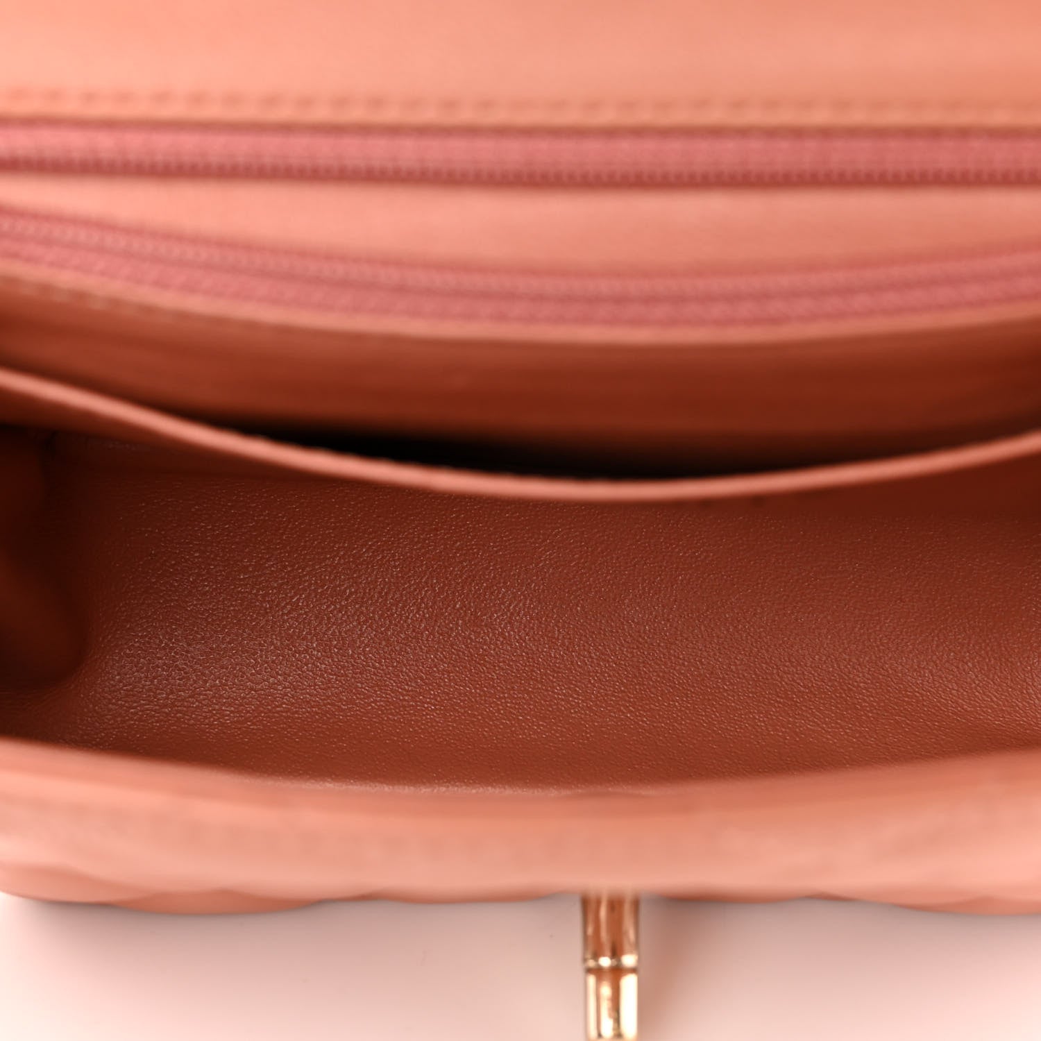 Chanel Lambskin Quilted Mini Square Flap Dark Beige 4 of 10