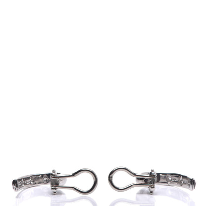 Tiffany Platinum Diamond Etoile Hoop Clip-On Earrings 3 of 5