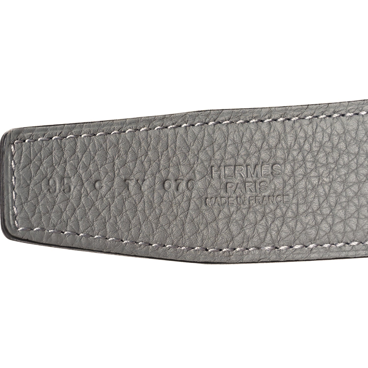 Hermes Box Togo 32mm H Speed Belt 95 38 Bleu Marine Gris Mouette 5 of 6