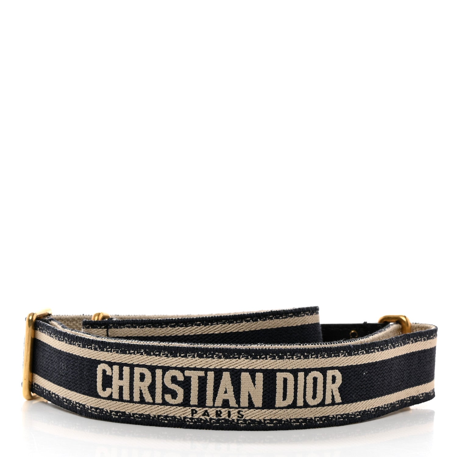Christian Dior Canvas Embroidered Adjustable Shoulder Strap Blue 2 of 4