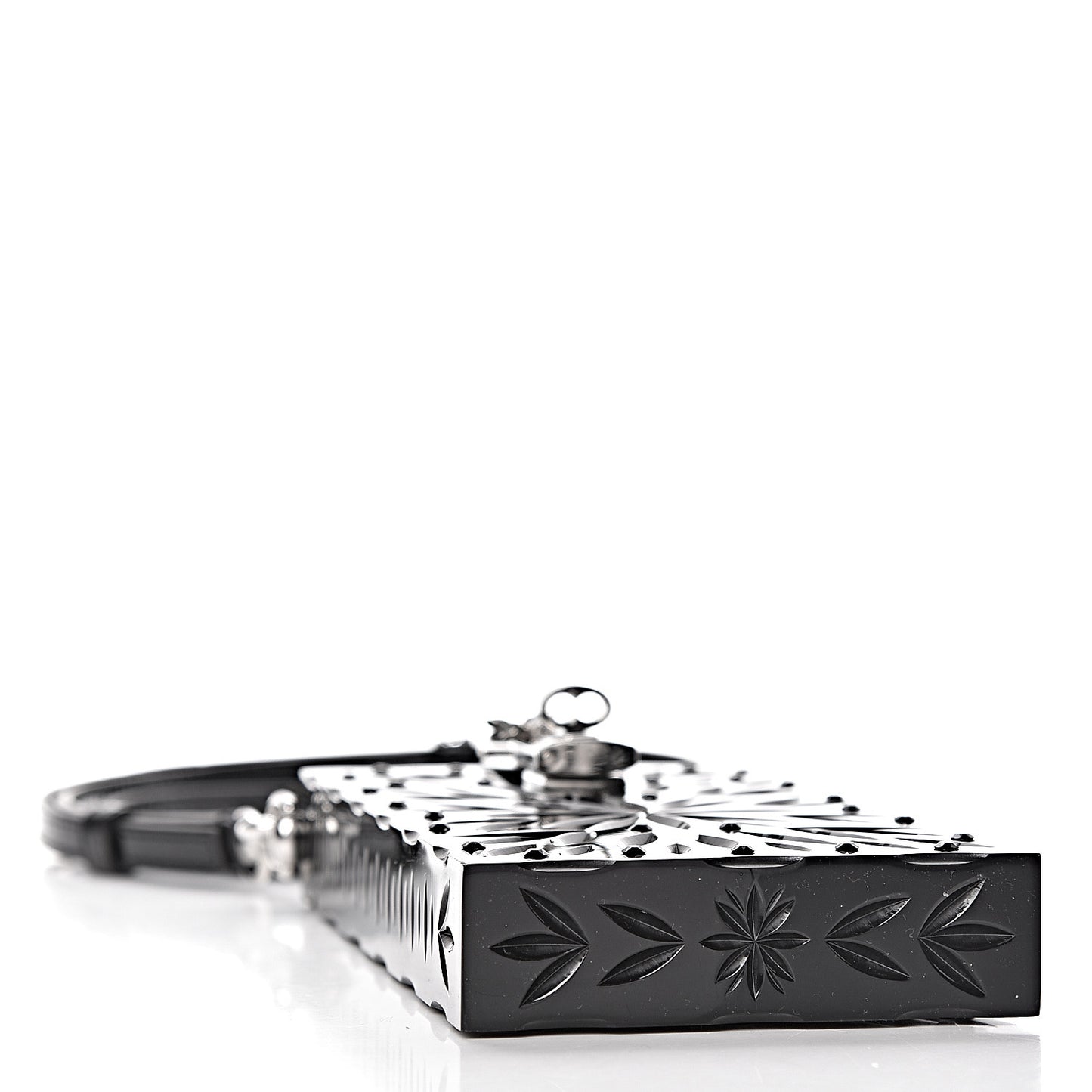 Crystal Embellished Plexiglass Phone Crossbody Black