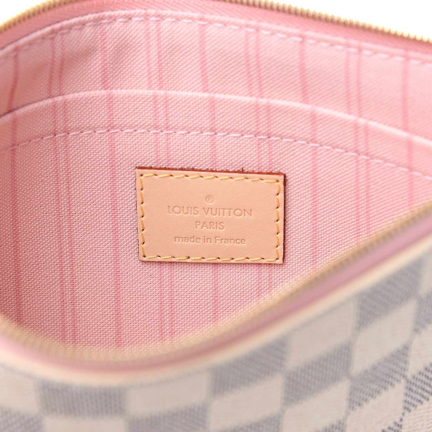 Louis Vuitton Damier Azur Neverfull MM GM Pochette Rose Ballerine 5 of 6