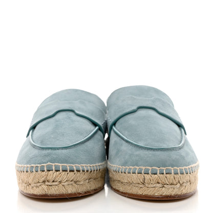Hermes Suede Calfskin Womens Trip Espadrilles 39 Vert D'Eau 2 of 9