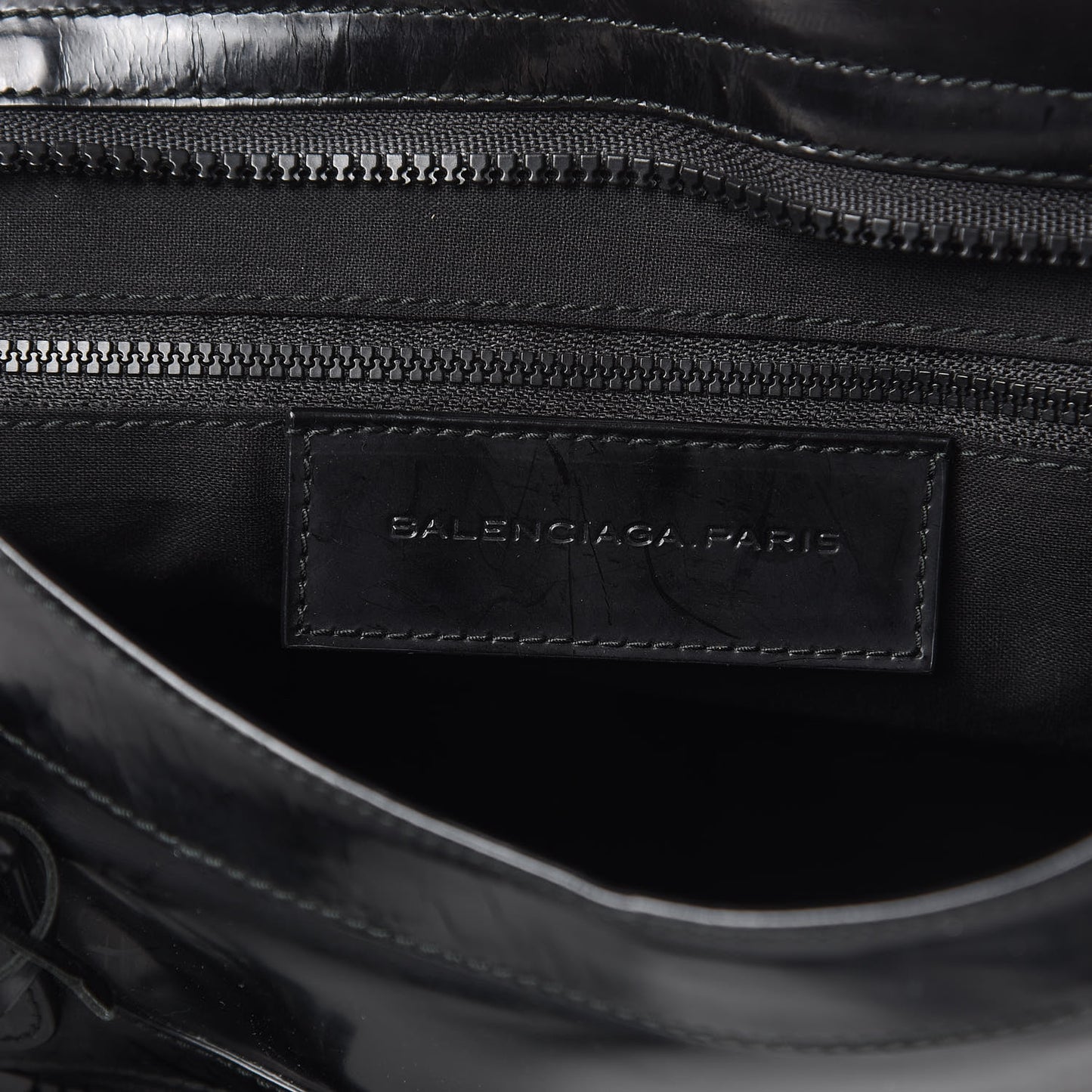 Glazed Calfskin Classic Hardware City Black