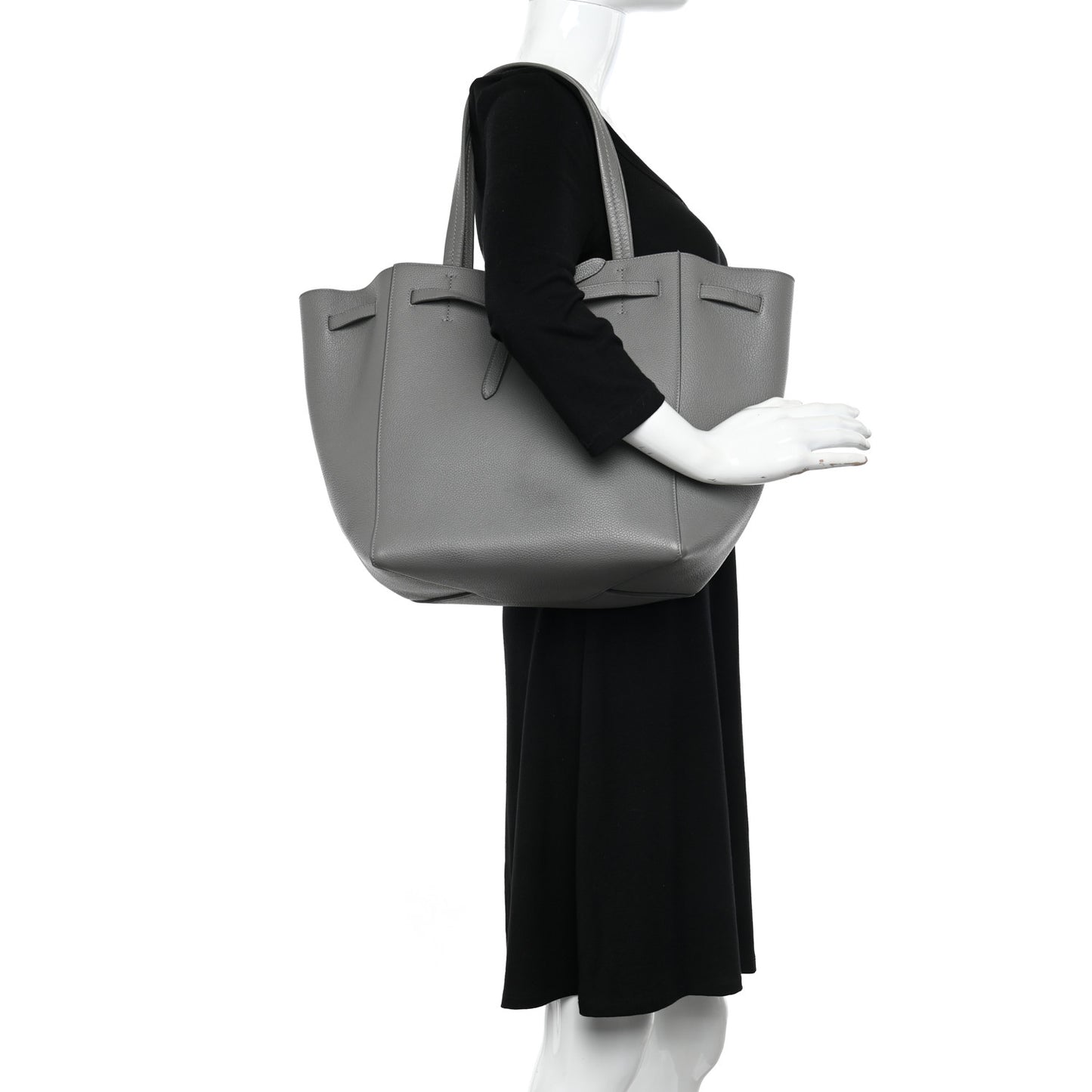 Soft Grained Calfskin Small Belt Cabas Phantom Grey