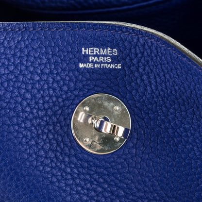 Hermes Taurillon Clemence Lindy 30 Bleu Electrique 6 of 7