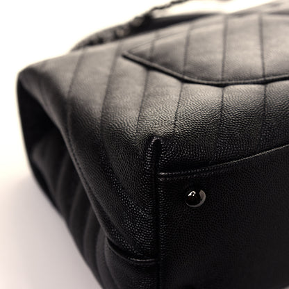Chanel Caviar Chevron Quilted Small Coco Handle Flap So Black 11 of 13