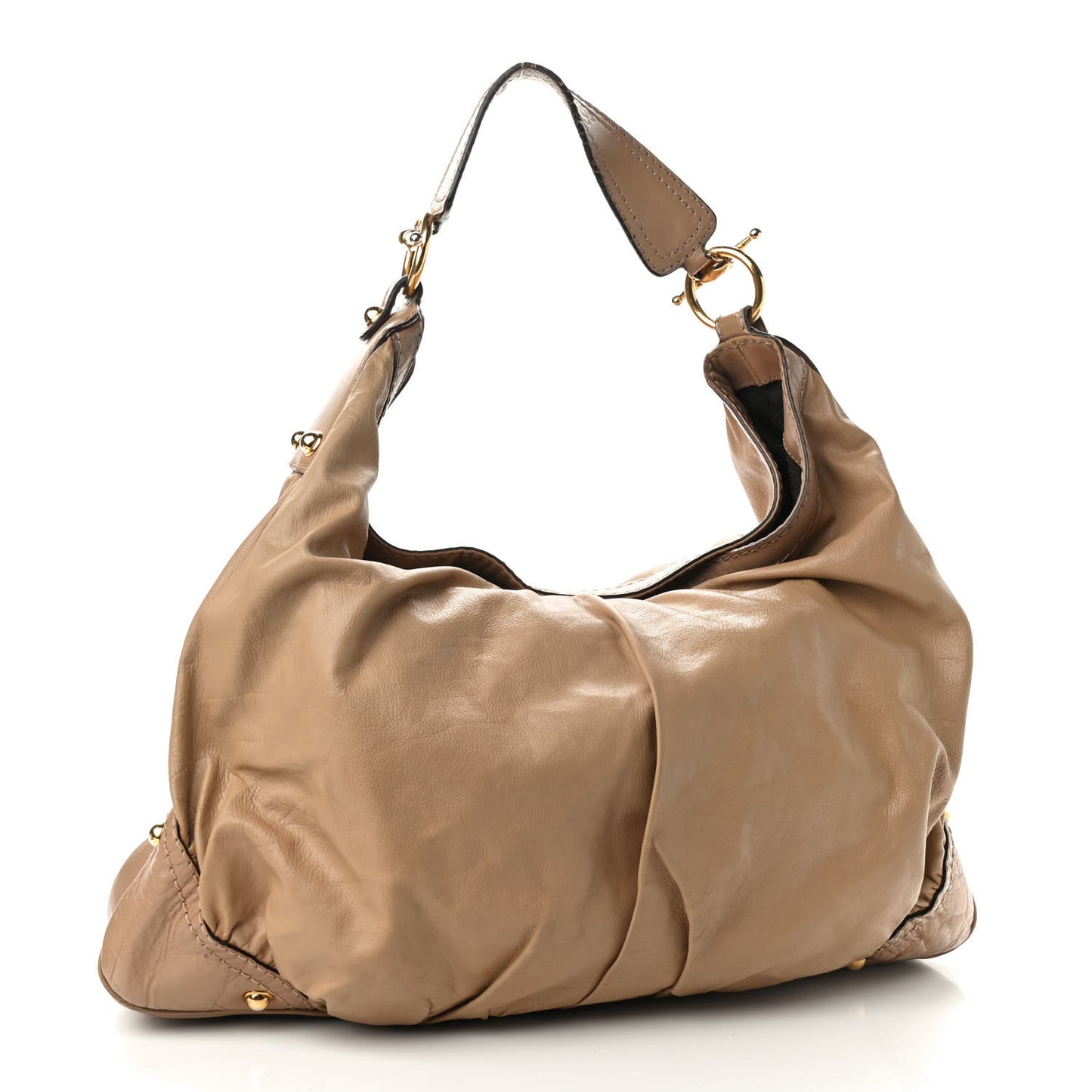 Calfskin Large Jockey Hobo Tan