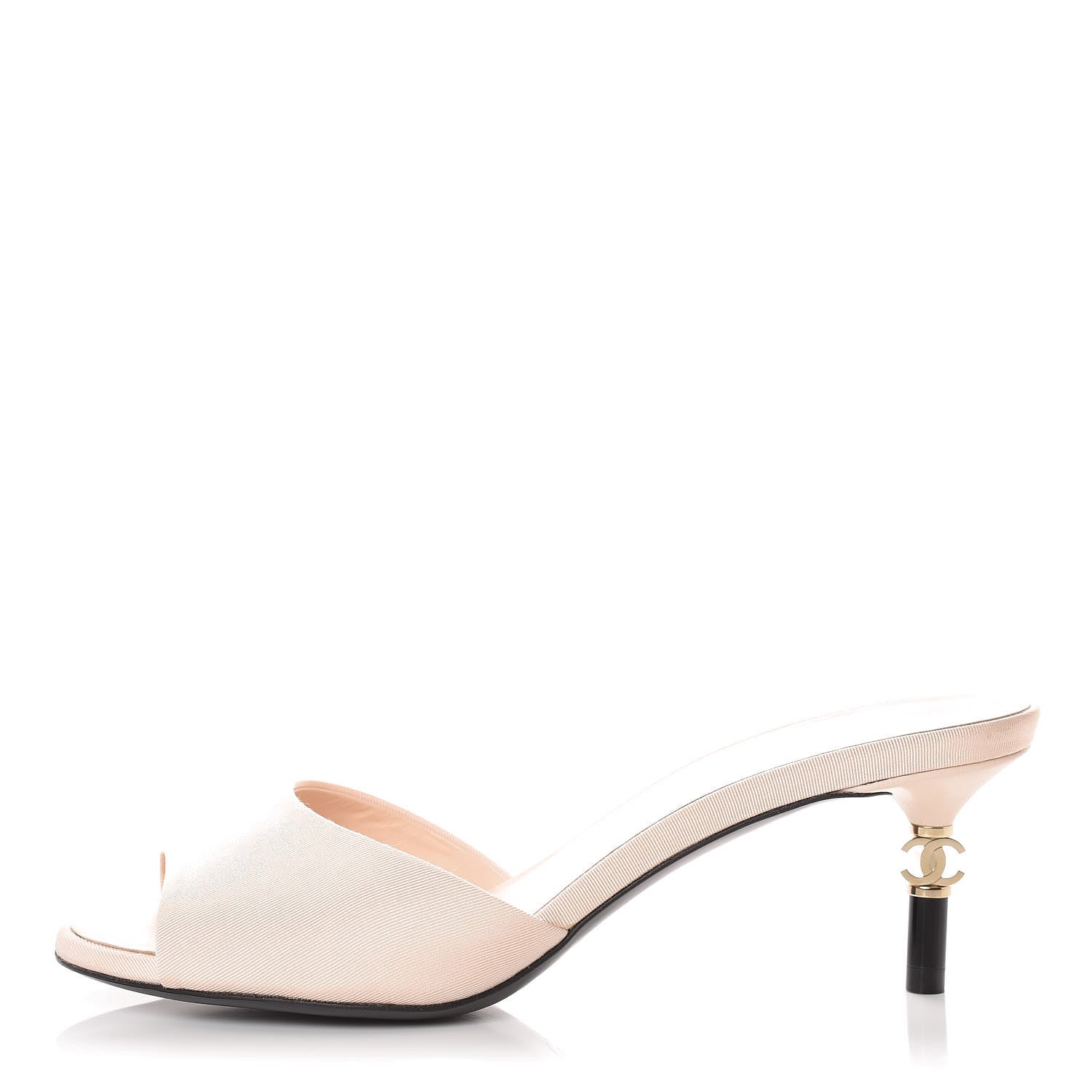 Chanel Grosgrain Lambskin CC Mules 36 Light Pink 1 of 10