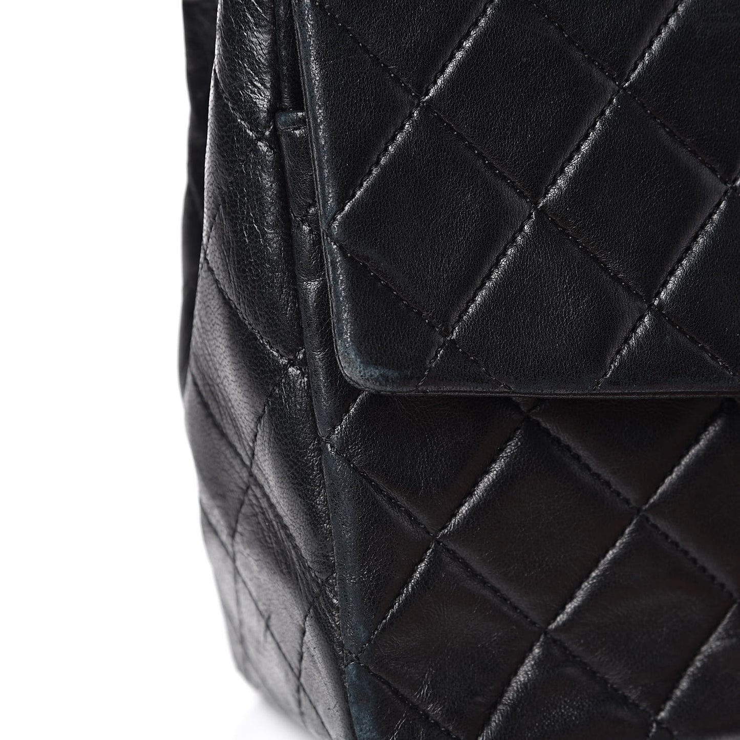 Lambskin Quilted Medium Single Flap Black