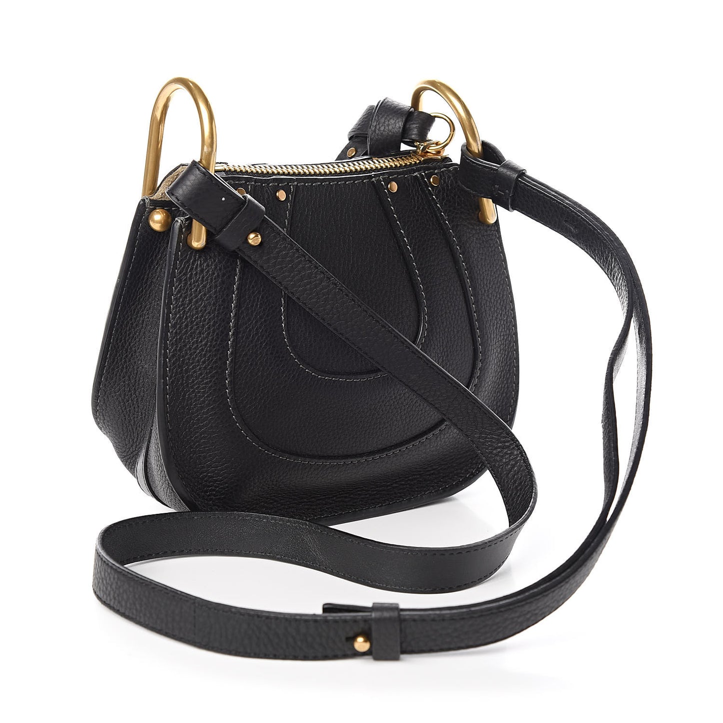 Grained Calfskin Nano Hayley Hobo Black