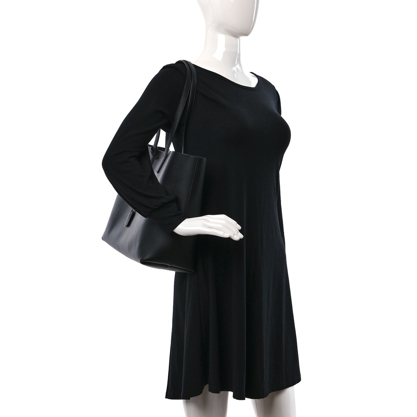 Calfskin Large Shopping Tote Black