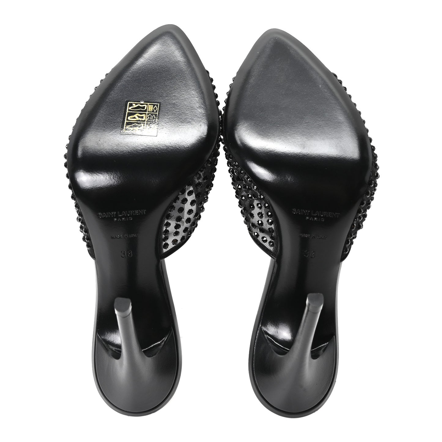 Tulle Strass Gippy 110 Mule Sandals 38 Black