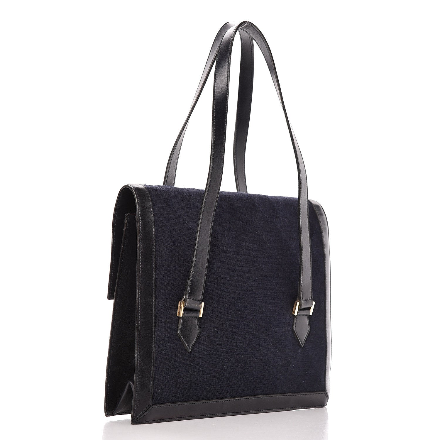 Chanel Lambskin Jersey Quilted Shoulder Bag Navy 3 of 22