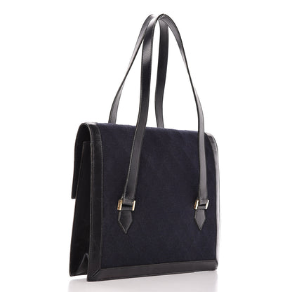 Chanel Lambskin Jersey Quilted Shoulder Bag Navy 3 of 22