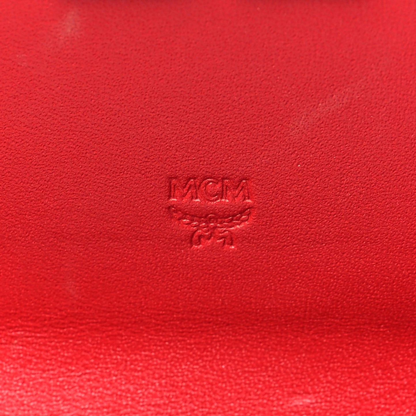 Visetos Calfskin Large Mena Crossbody Wallet On Chain Cognac Ruby Red