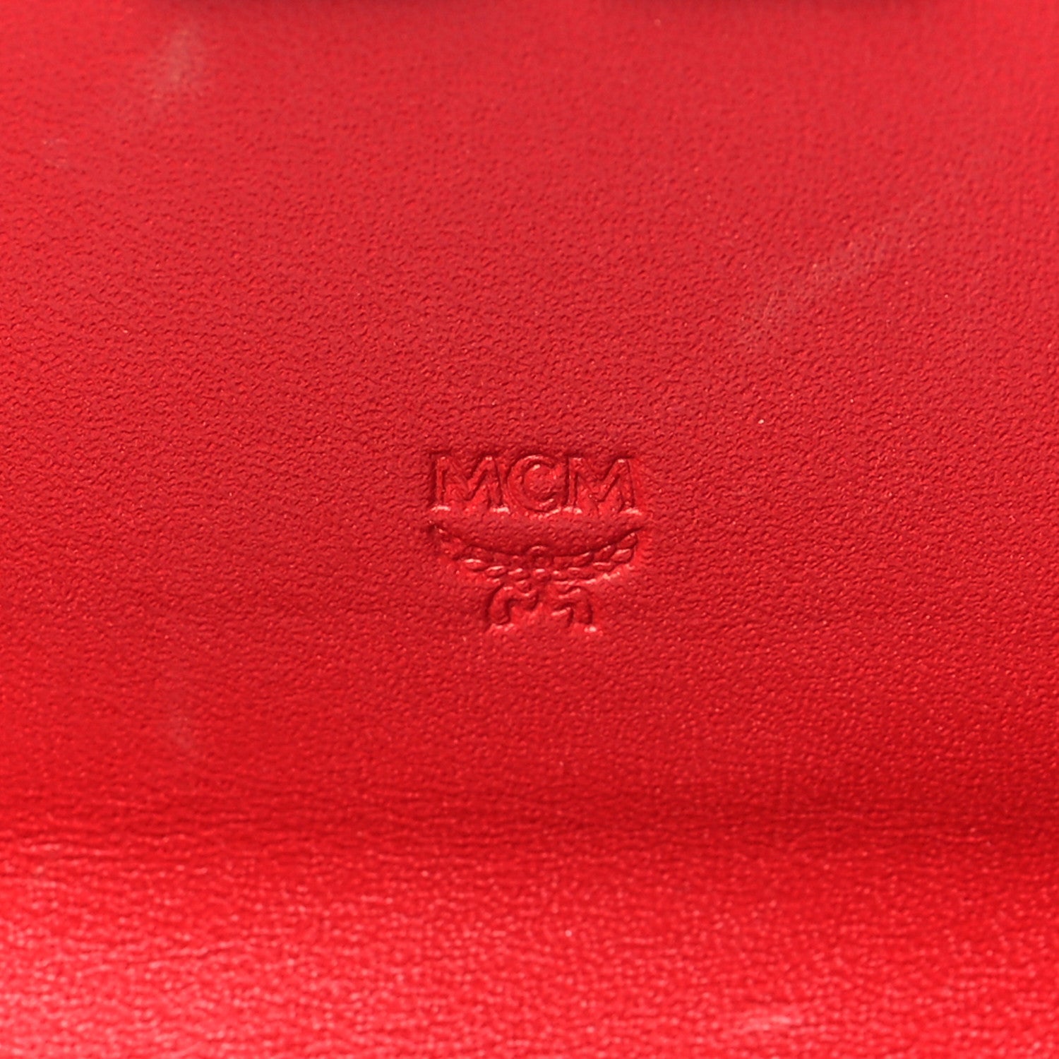 MCM Visetos Calfskin Large Mena Crossbody Wallet On Chain Cognac Ruby Red 5 of 10