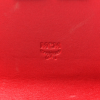 MCM Visetos Calfskin Large Mena Crossbody Wallet On Chain Cognac Ruby Red 5 of 10
