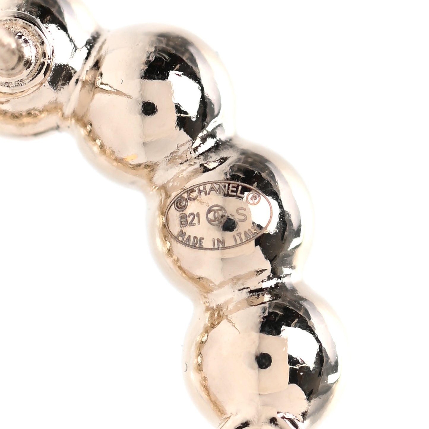 Pearl Quilted CC Flap Bag Earrings Gold
