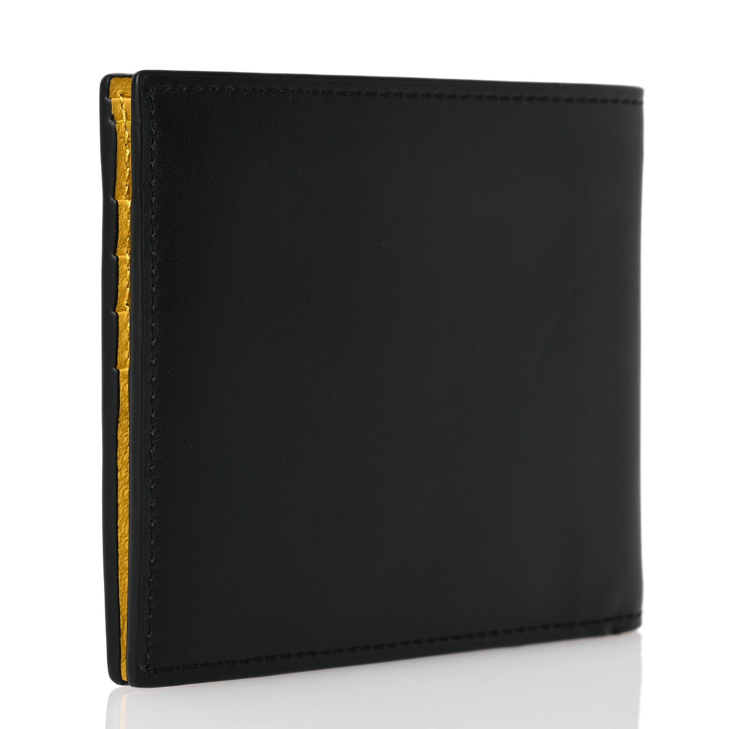 Vitello Century Logo Bi-Fold Wallet Black Sunflower