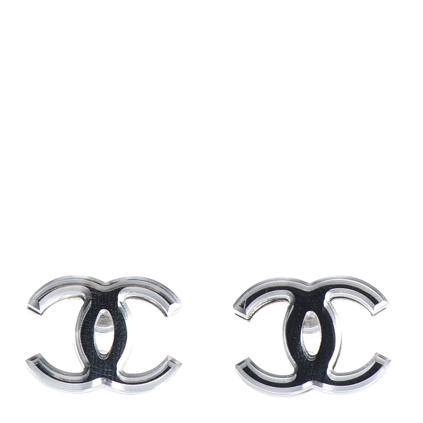 Resin CC Earrings Silver
