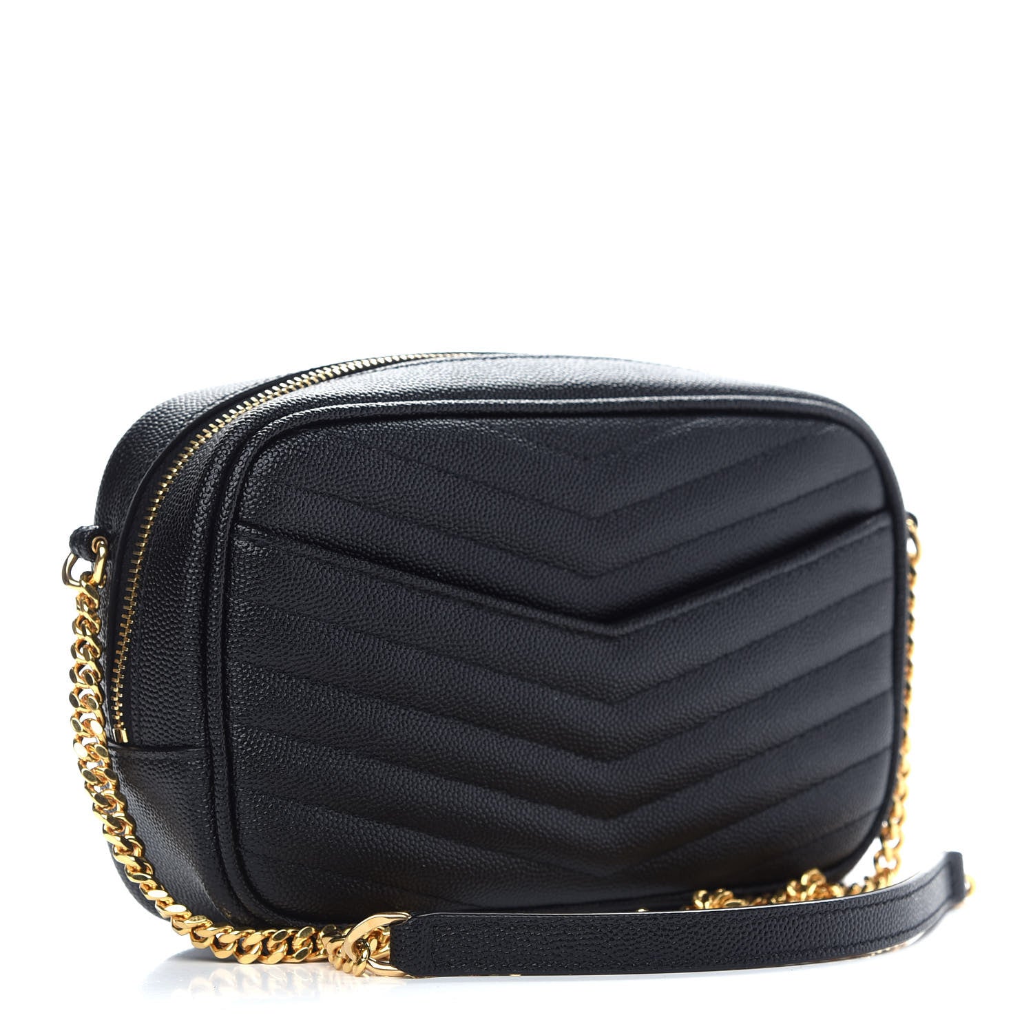 Saint Laurent Grain De Poudre Matelasse Monogram Mini Lou Camera Bag Black 3 of 11