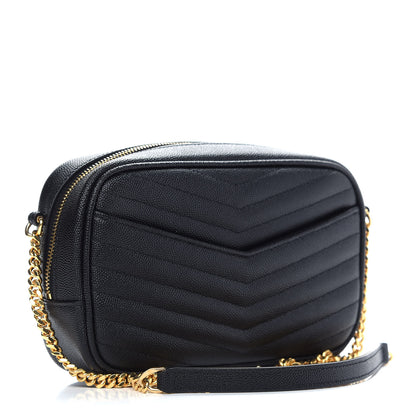 Saint Laurent Grain De Poudre Matelasse Monogram Mini Lou Camera Bag Black 3 of 11
