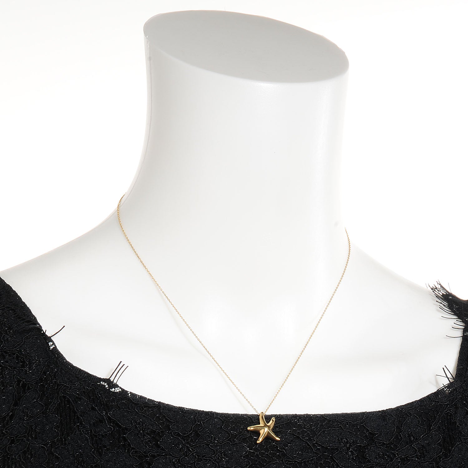 Tiffany 18K Yellow Gold 15mm Elsa Peretti Starfish Pendant Necklace 2 of 6
