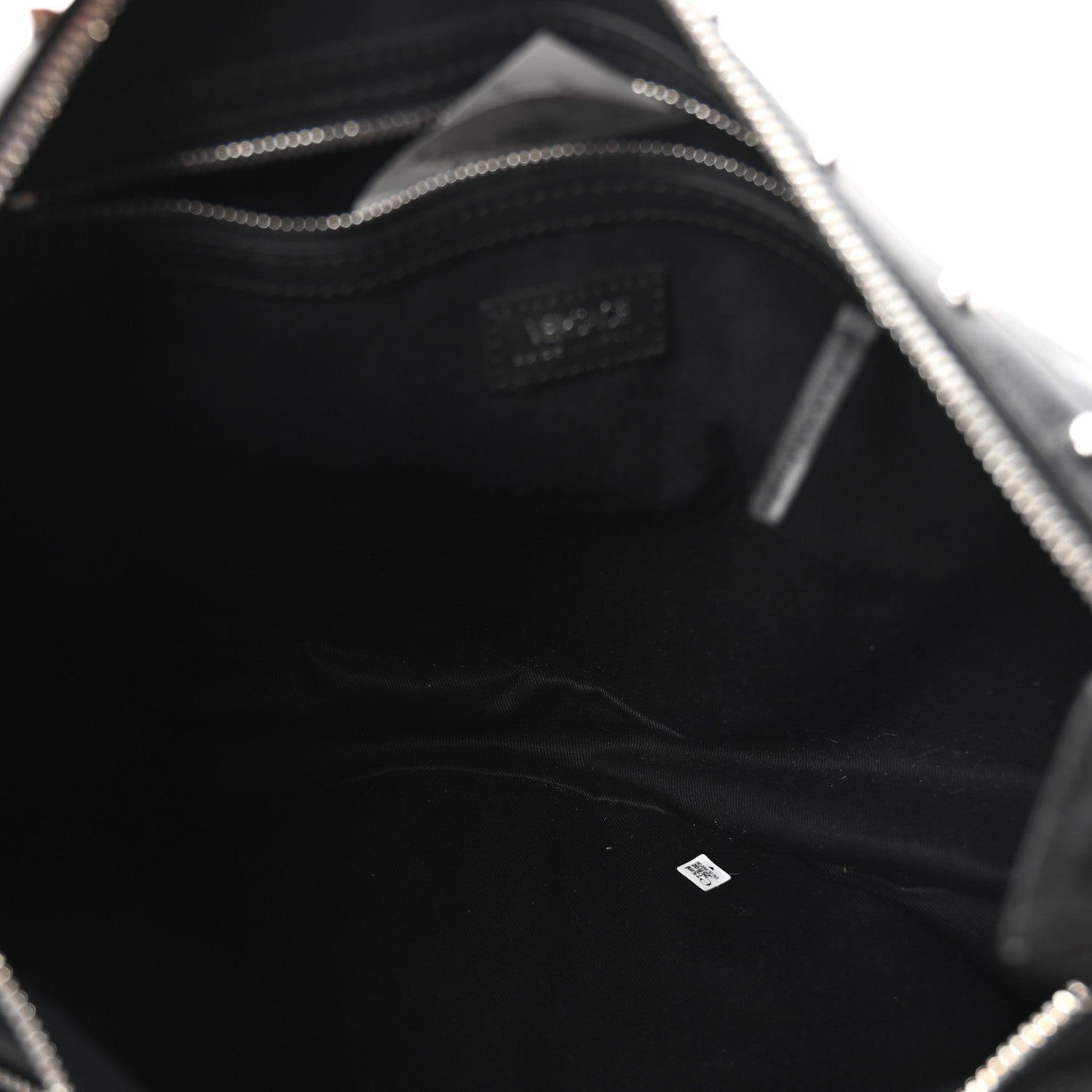 Versace Calfskin Studded Large Fringe Repeat Zip Hobo Black 5 of 10
