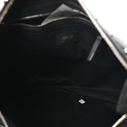 Versace Calfskin Studded Large Fringe Repeat Zip Hobo Black 5 of 10