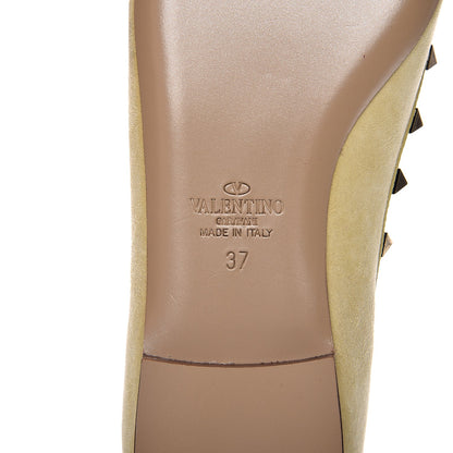 Valentino Garavani Suede Rockstud Ballerina Flats 37 Light Yellow 7 of 10