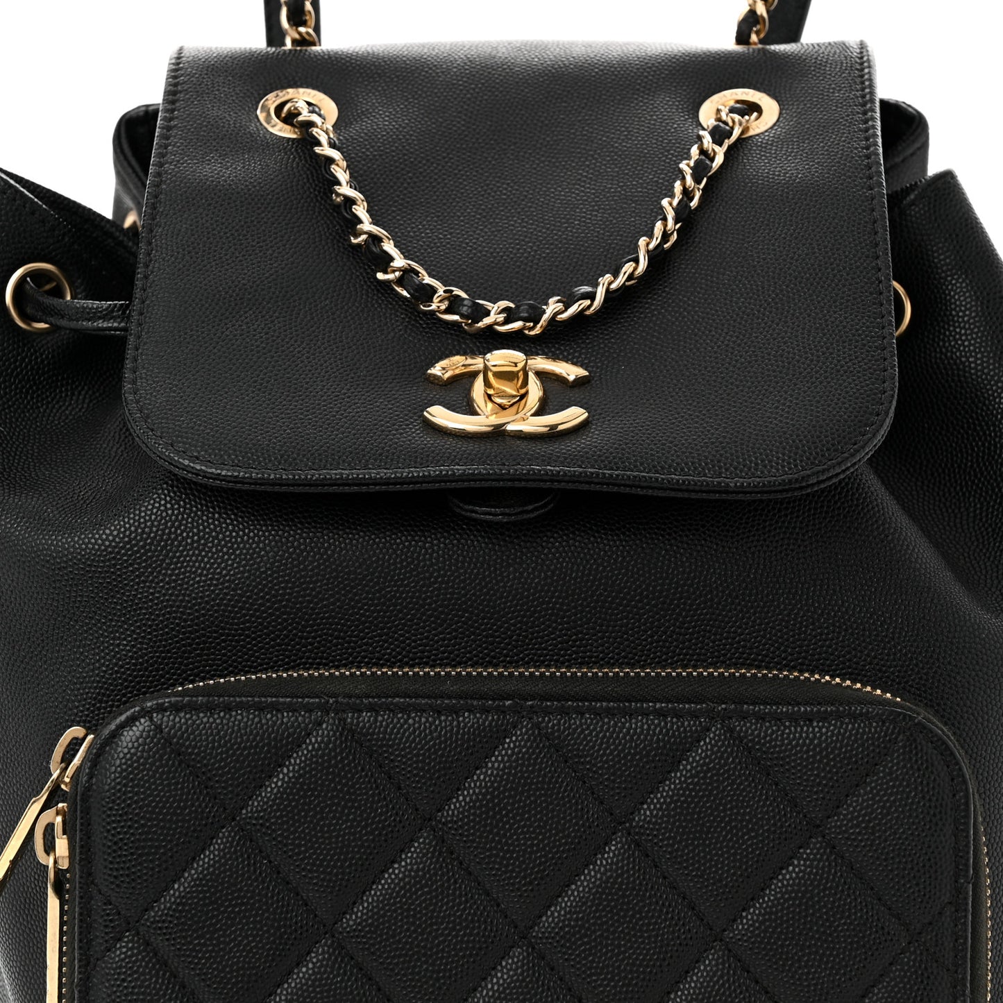 Caviar Quilted Business Affinity Backpack Black