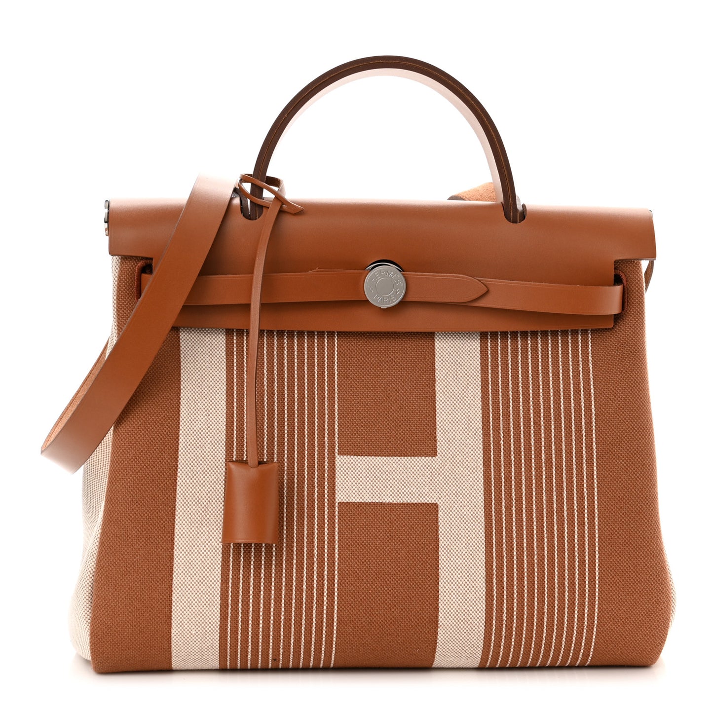 Vache Hunter Toile H Vibration Herbag Zip Retourne 31 PM Fauve Ecru Beige