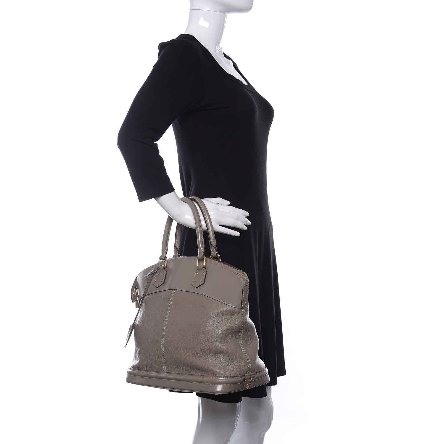 Louis Vuitton Suhali Lockit MM Greige 2 of 12
