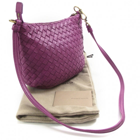 Bottega Veneta Leather Woven Shoulder Bag Orchid 3 of 9