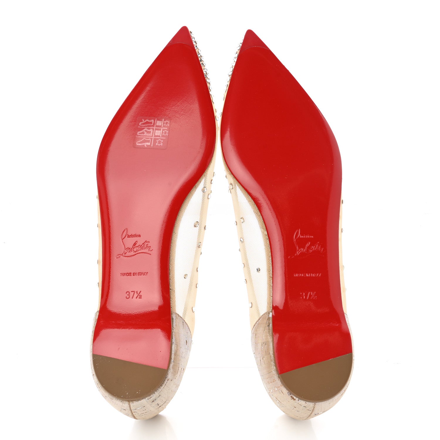 Christian Louboutin Crystal Strass Follies Flats 37.5 Silver 5 of 8