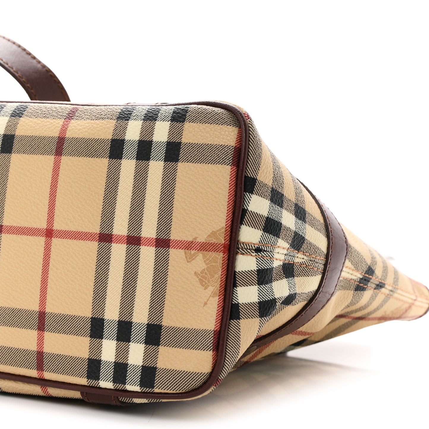 Vintage Check Studded Tote Chocolate